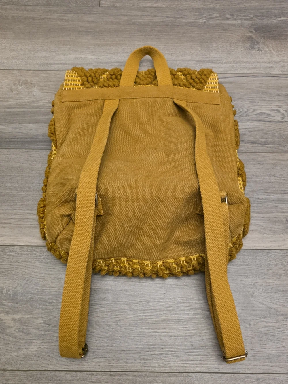 Panache Mustard Yellow Woven Macramé Backpack